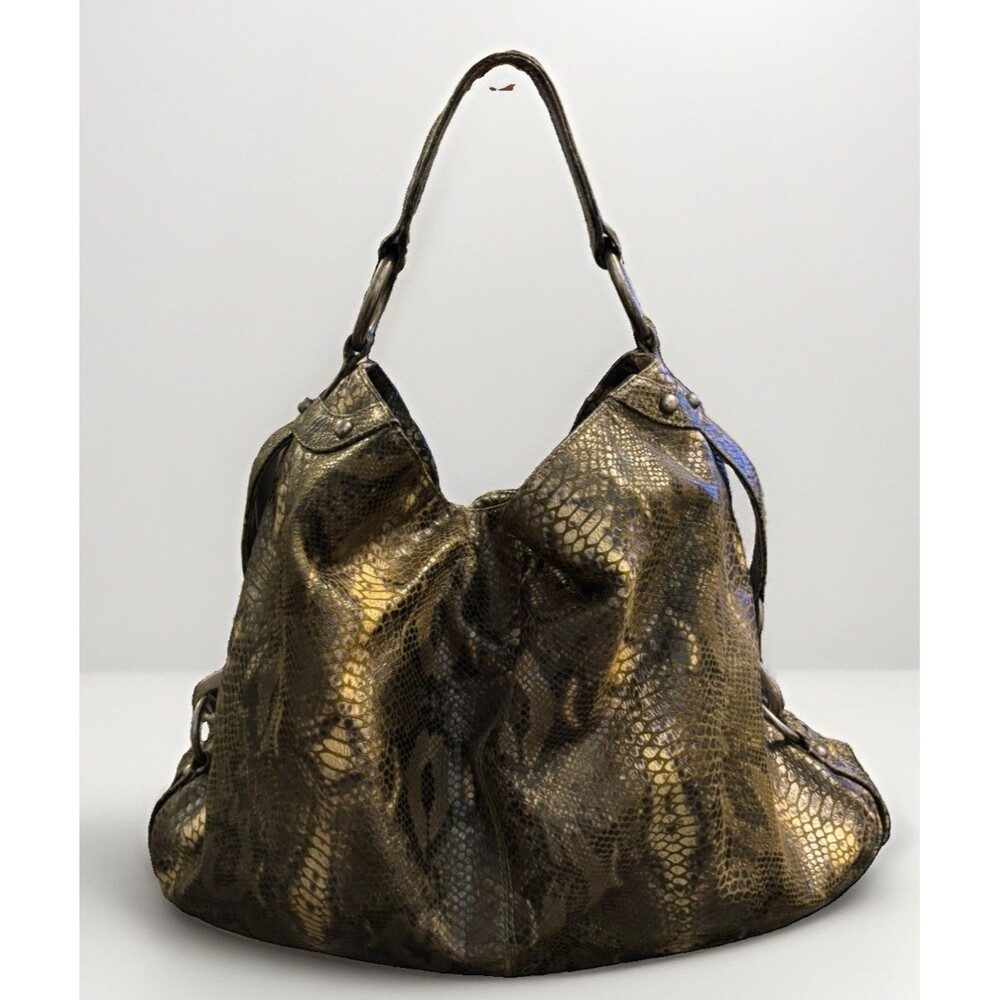 Rebecca Minkoff Green Snake Python Nikki Large Hobo Shoulder Bag Leather Dustbag